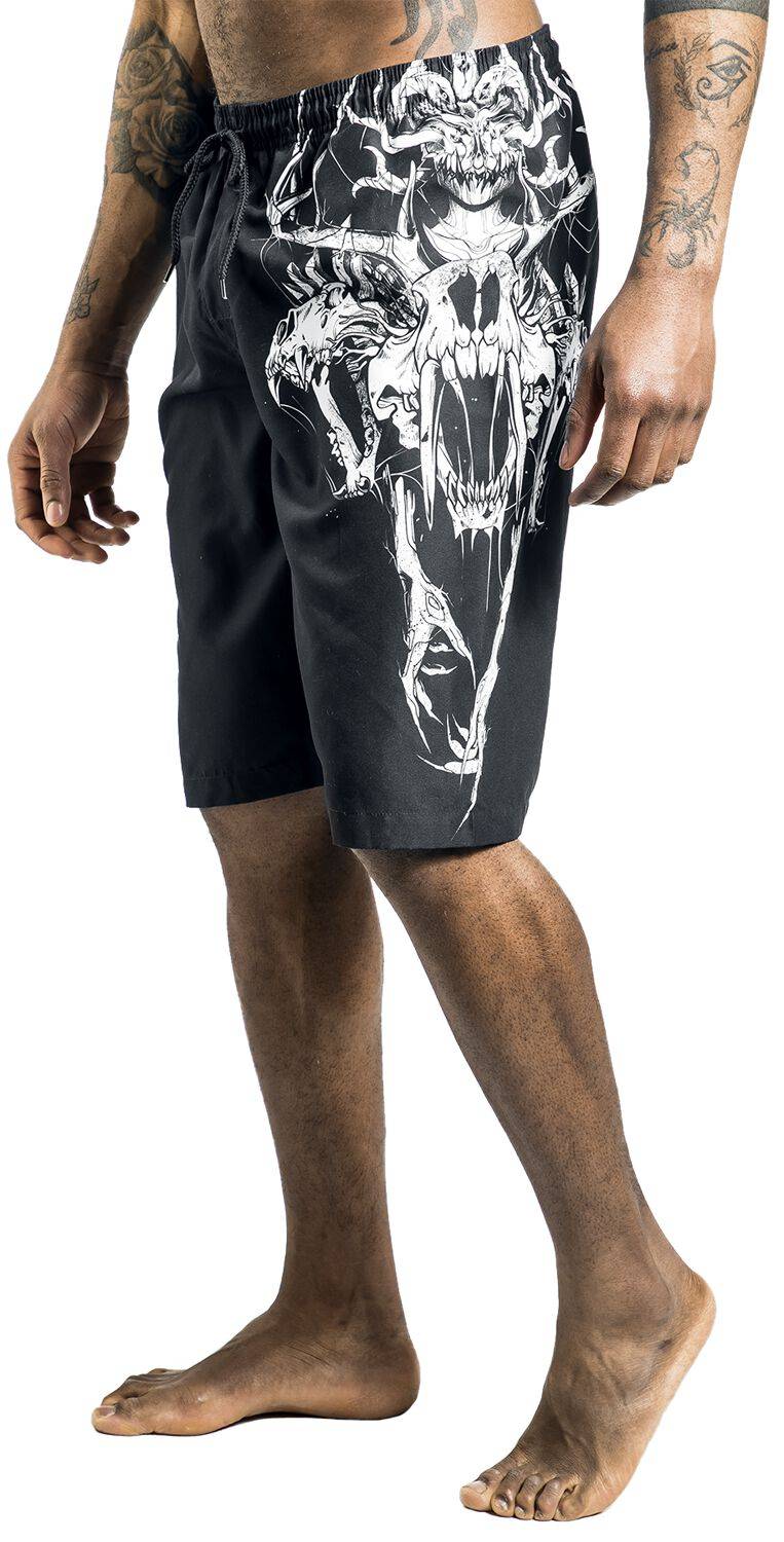 EMP Badeshort schwarz von Gothicana by EMP Begrenztes Angebot