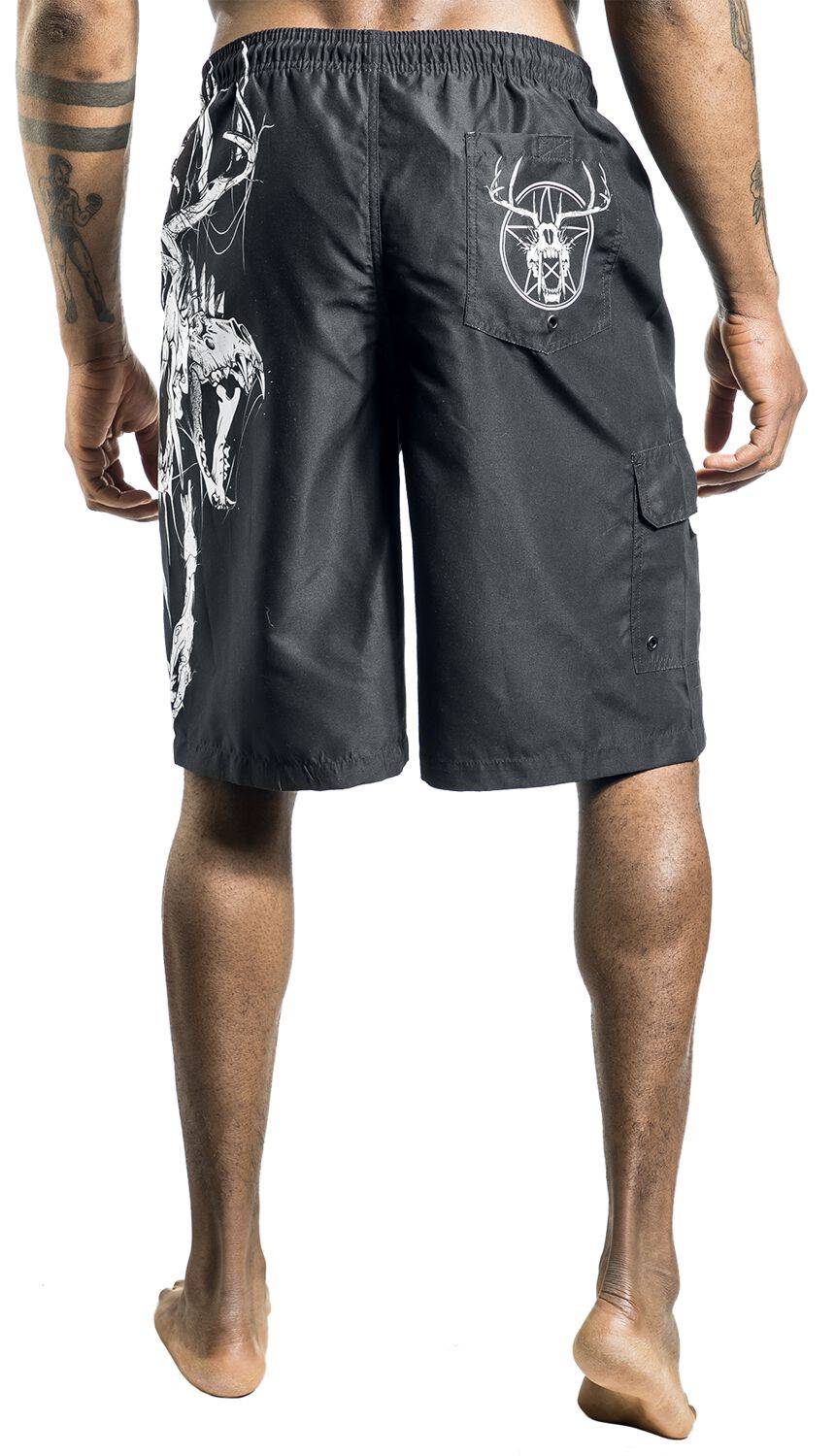 EMP Badeshort schwarz von Gothicana by EMP Begrenztes Angebot