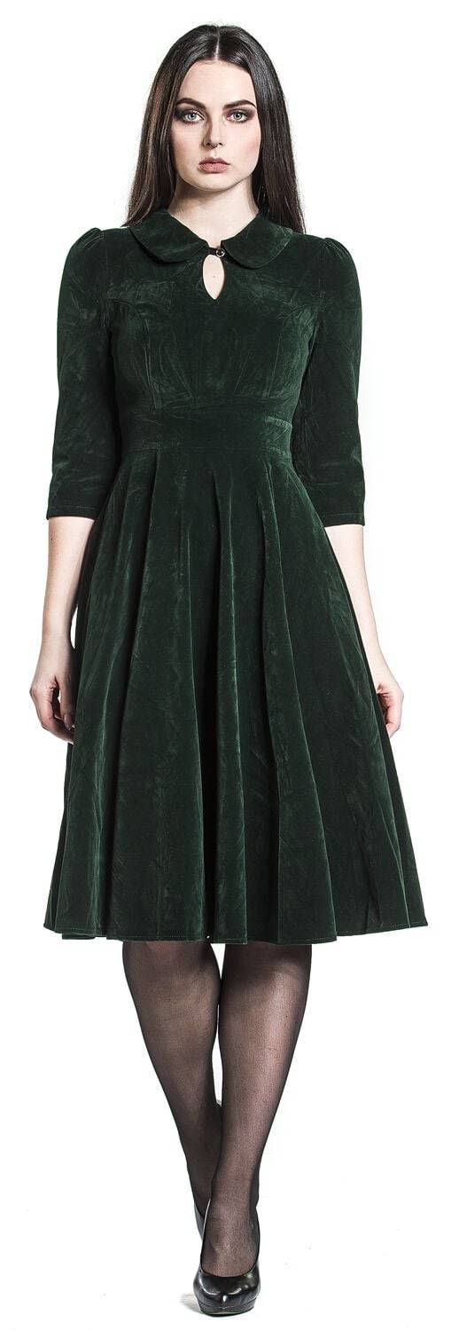 EMP "Glamorous Velvet Tea Dress" Mittellanges Kleid dunkelgrün von H&R London Black Friday