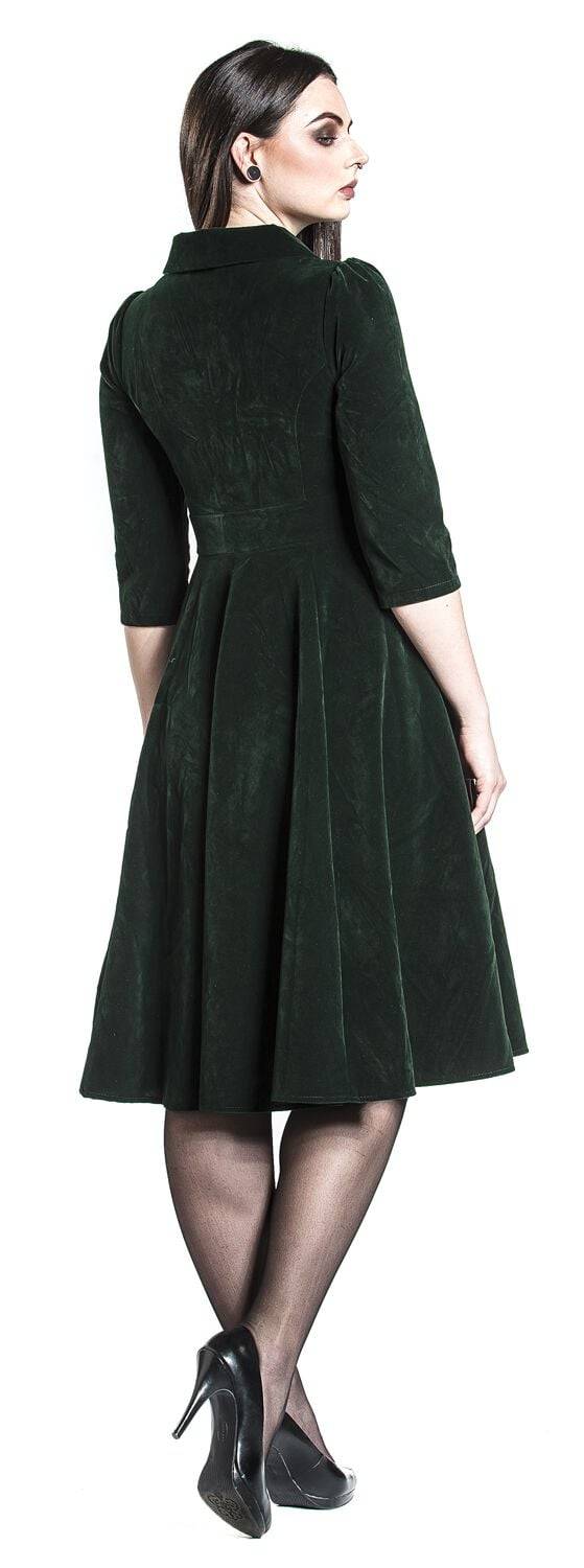 EMP "Glamorous Velvet Tea Dress" Mittellanges Kleid dunkelgrün von H&R London Black Friday