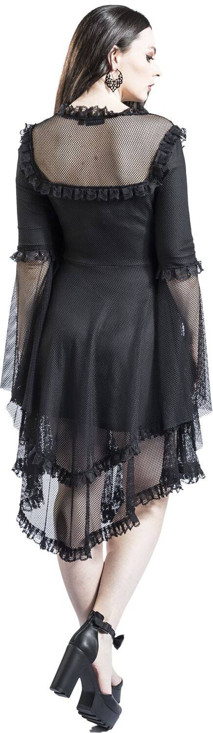 EMP "Fishnet Flared Dress" Mittellanges Kleid schwarz von Jawbreaker JETZT KAUFEN