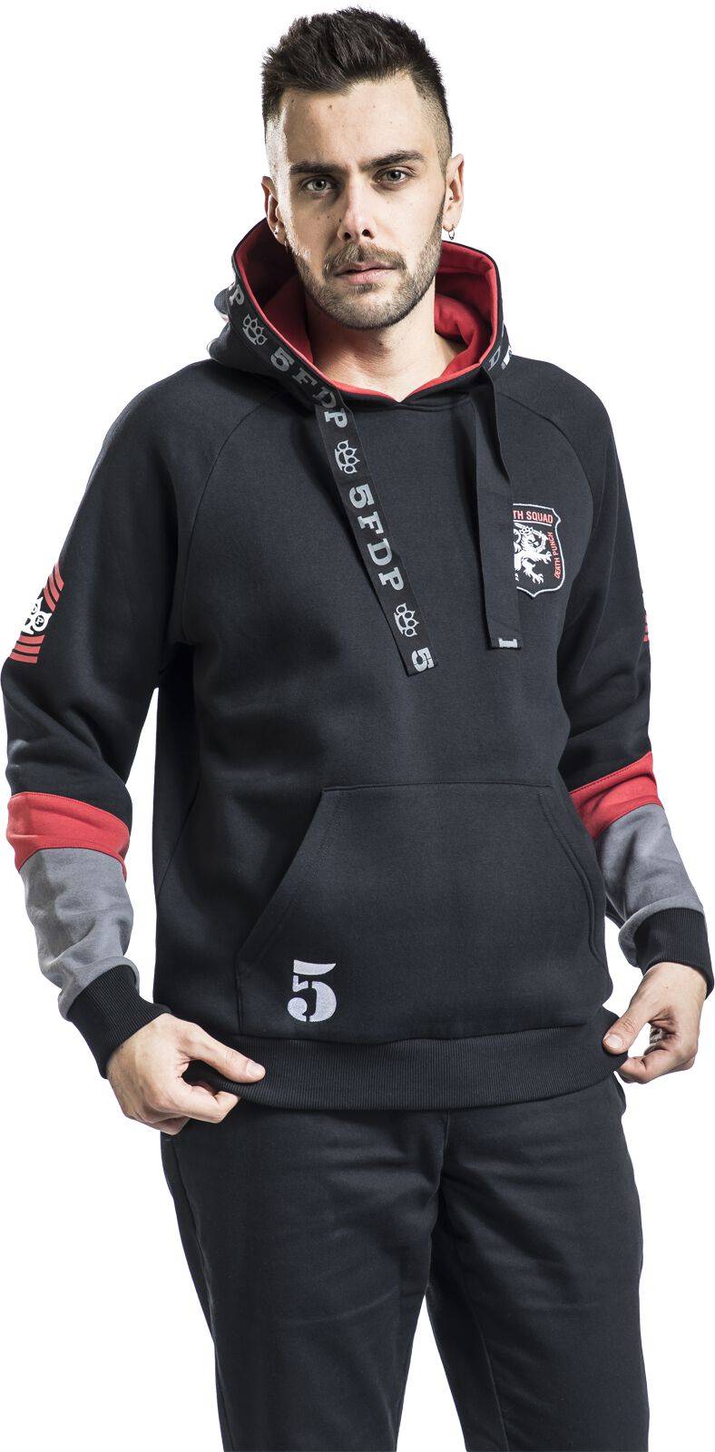 EMP "EMP Signature Collection" Kapuzenpullover schwarz/grau/rot von Five Finger Death Punch Bis zu 55% Rabatt