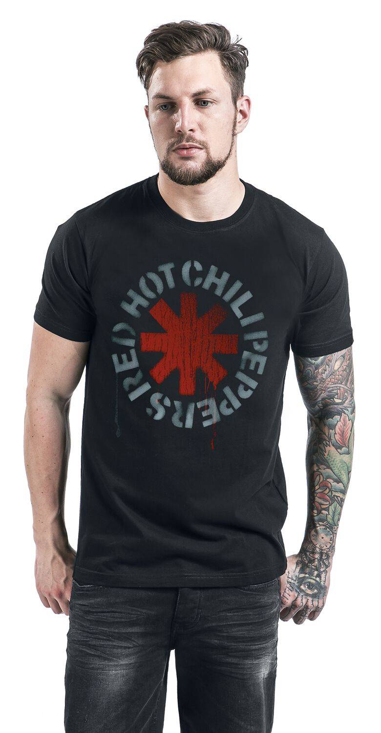 EMP "Stencil Black" T-Shirt schwarz von Red Hot Chili Peppers 50% Rabatt mit kostenlosem Versand