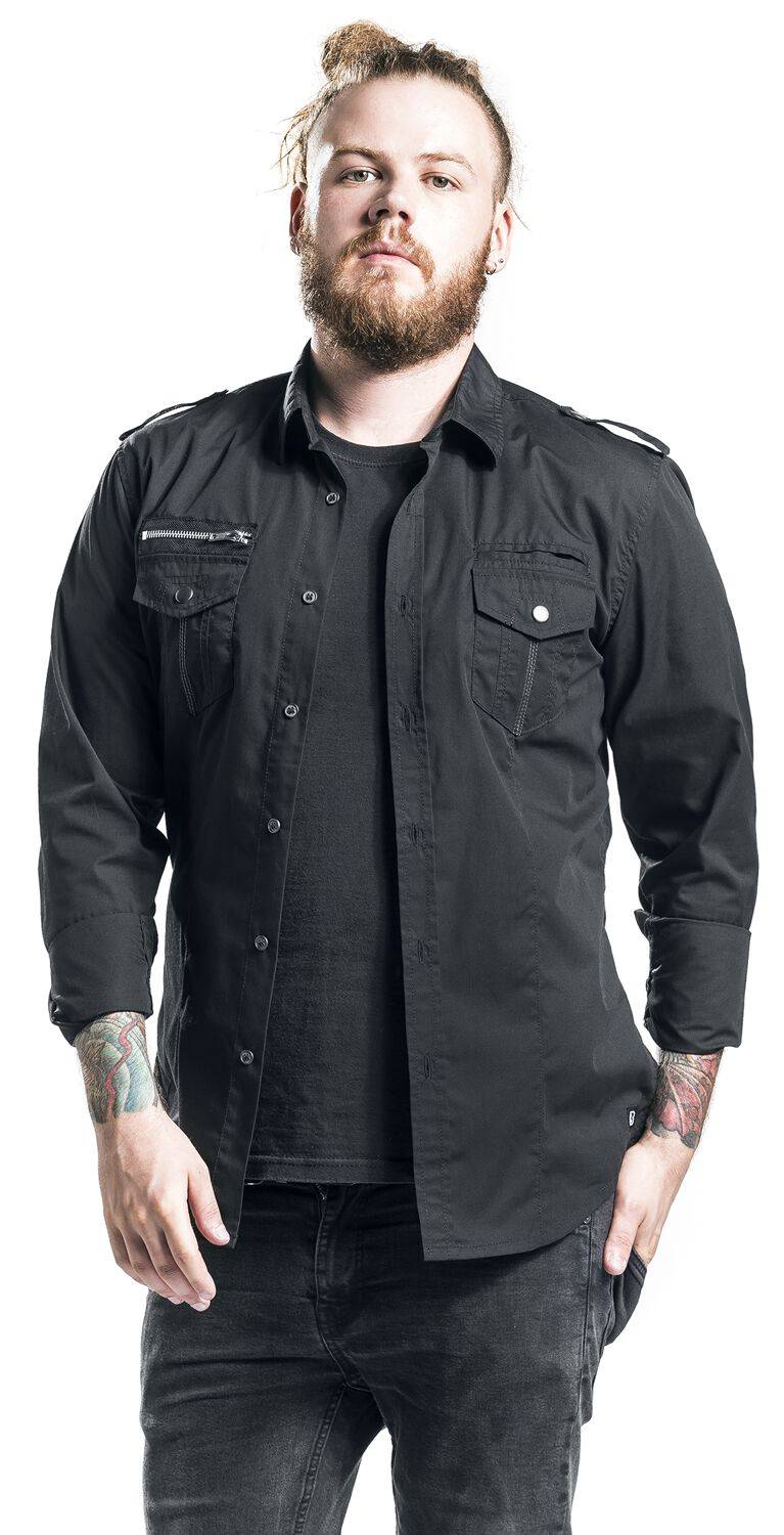 EMP "Rockstar Shirt Longsleeve" Langarmhemd schwarz von Brandit Schlussverkauf