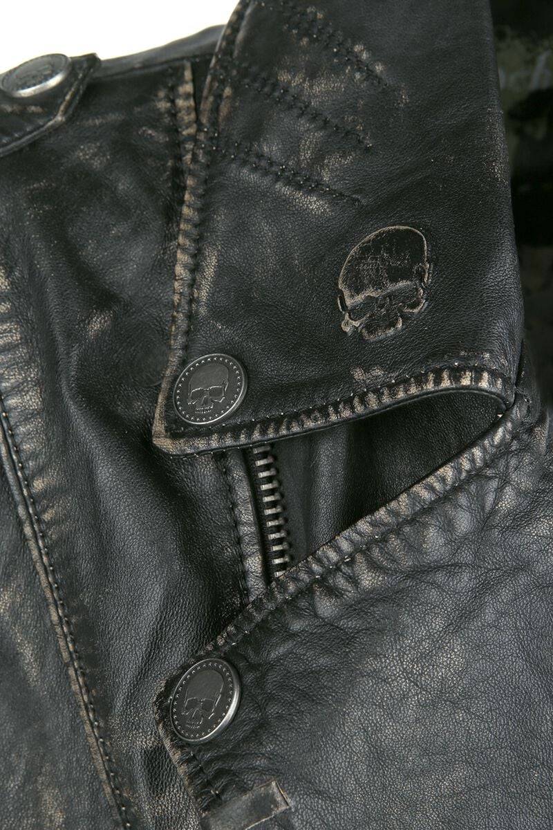 EMP Lederjacke dunkelgrau von Rock Rebel by EMP Großer Ausverkauf
