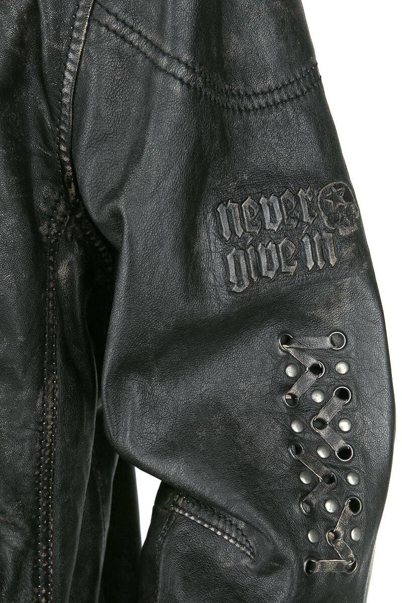 EMP Lederjacke dunkelgrau von Rock Rebel by EMP Großer Ausverkauf