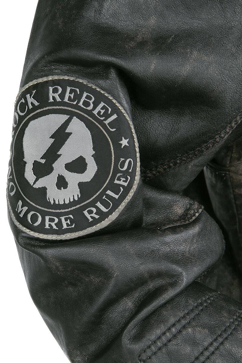 EMP Lederjacke dunkelgrau von Rock Rebel by EMP Großer Ausverkauf