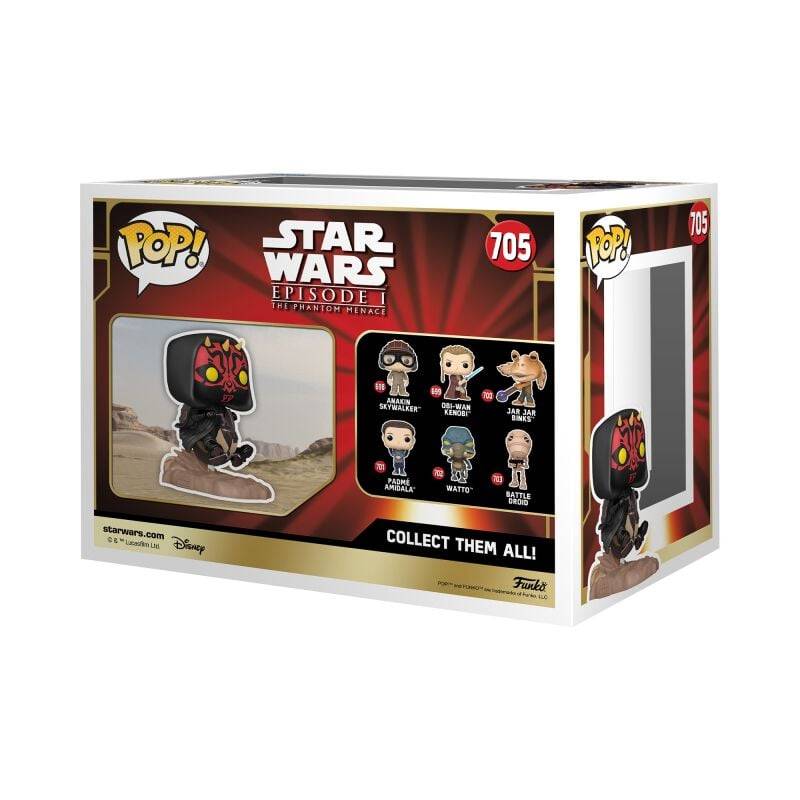 EMP "Die dunkle Bedrohung - Darth Maul on Bloodfin Speeder (Pop! Ride Deluxe) Vinyl Figur 705" Funko Pop! multicolor von Star Wars Räumungsverkauf