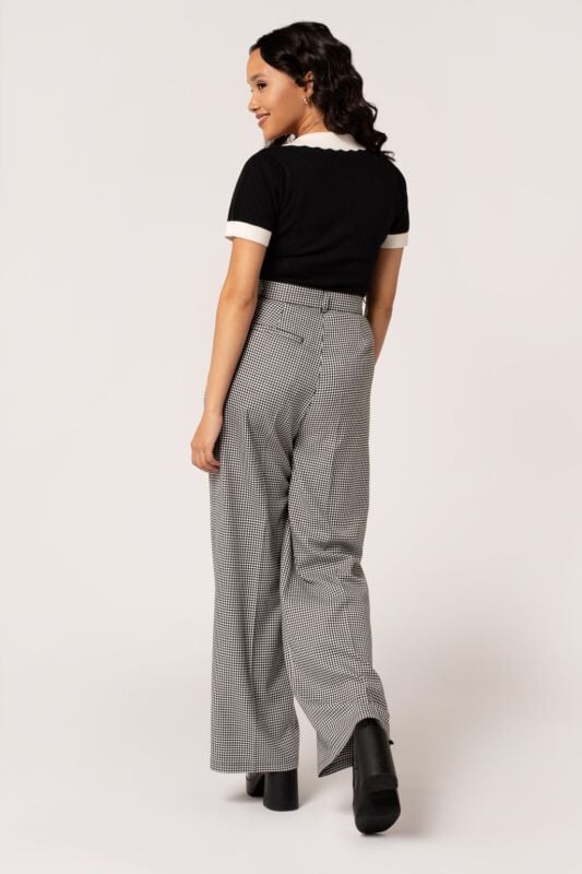 EMP "Teddy Trousers" Stoffhose schwarz/weiß von Hell Bunny Tiefpreis
