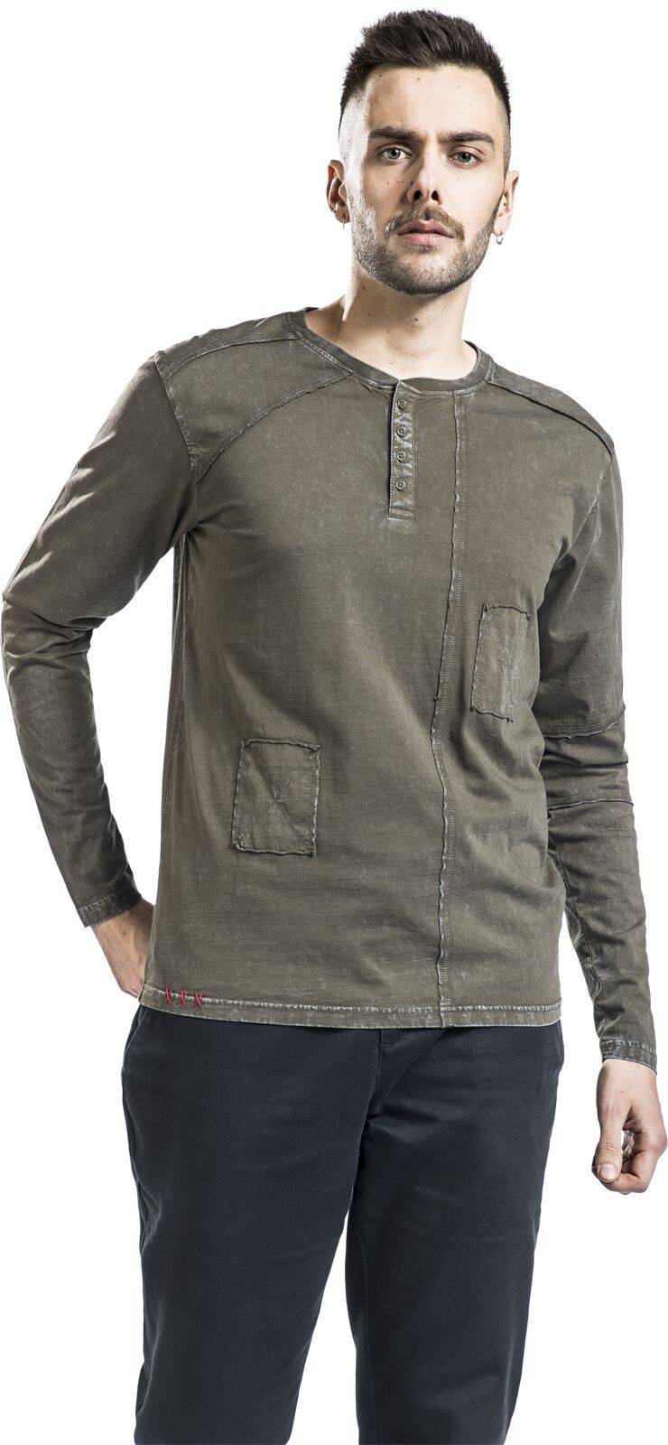 EMP Langarmshirt grün von Rock Rebel by EMP Auslauf