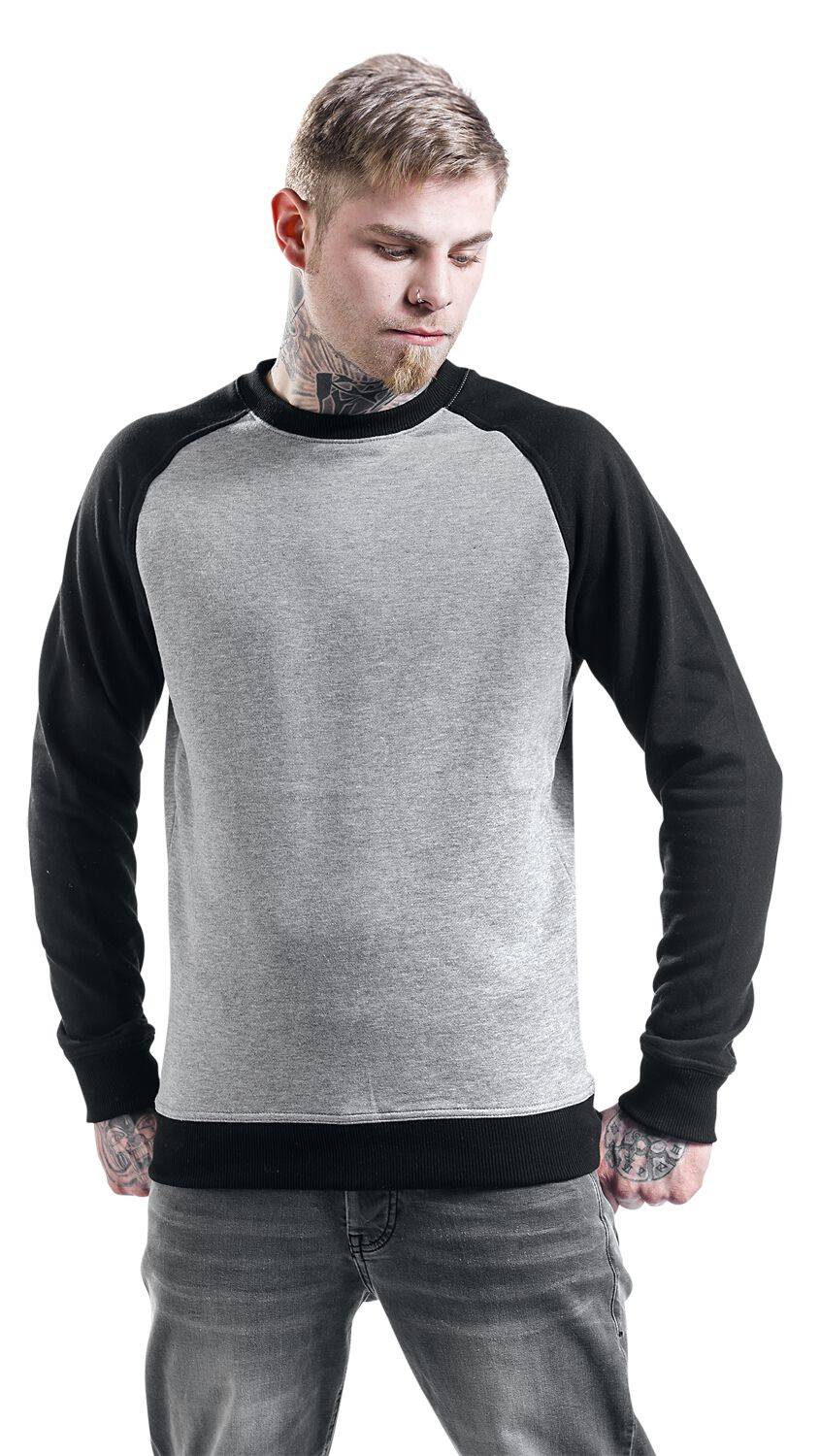 EMP "2-Tone Raglan Crewneck" Sweatshirt grau/schwarz von Urban Classics Verkauf