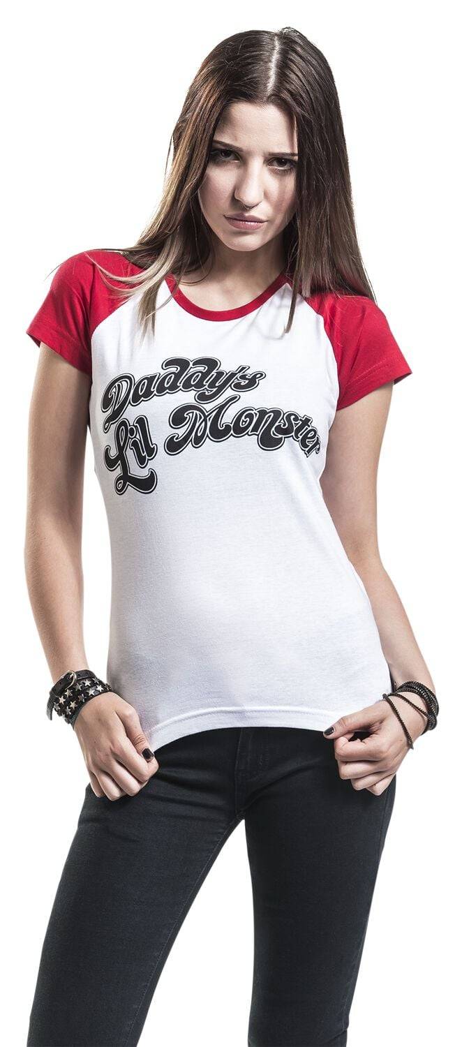 EMP "Daddy's Lil' Monster" T-Shirt weiß/rot von Suicide Squad Cyber Monday