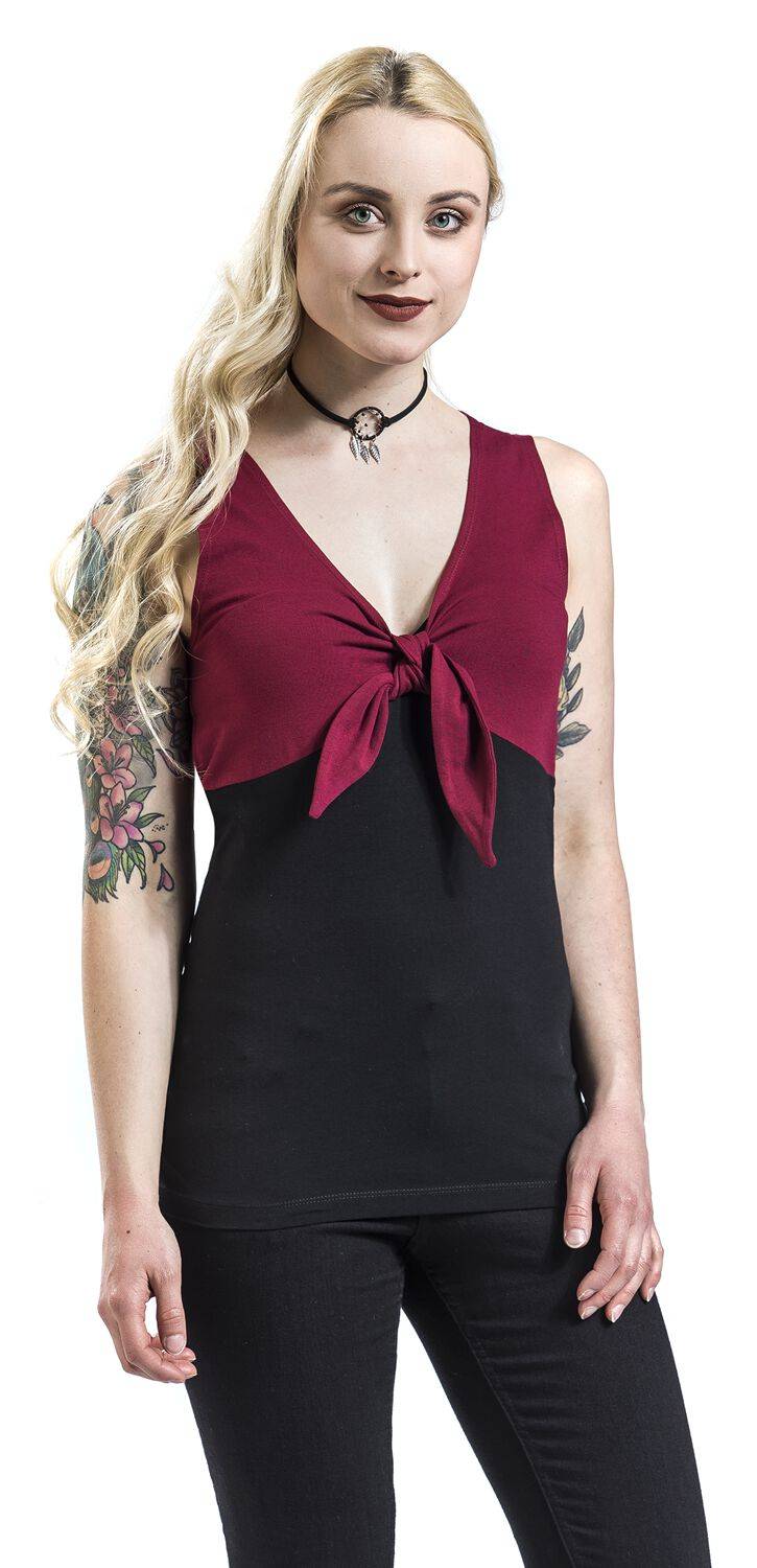 EMP Top bordeaux/schwarz von Rock Rebel by EMP Vatertagsangebot