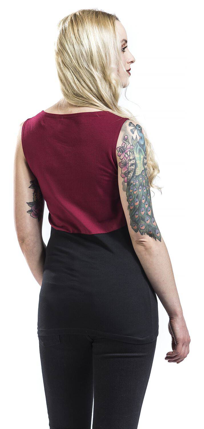 EMP Top bordeaux/schwarz von Rock Rebel by EMP Vatertagsangebot