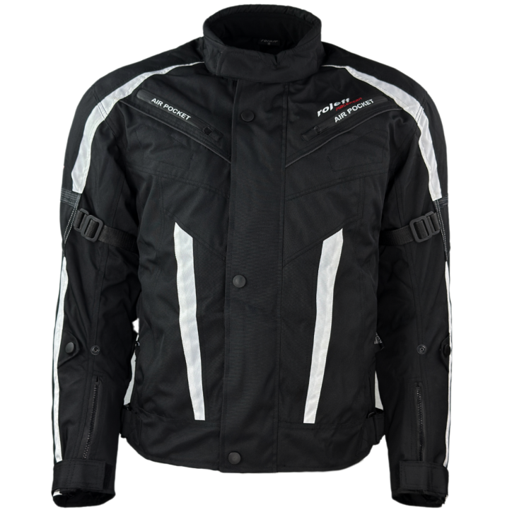 ﻿Roleff RO546 - kurze Motorradjacke mit Klimamembrane & Belüftung in schwarz / weiss Zeitbegrenzte Promotion