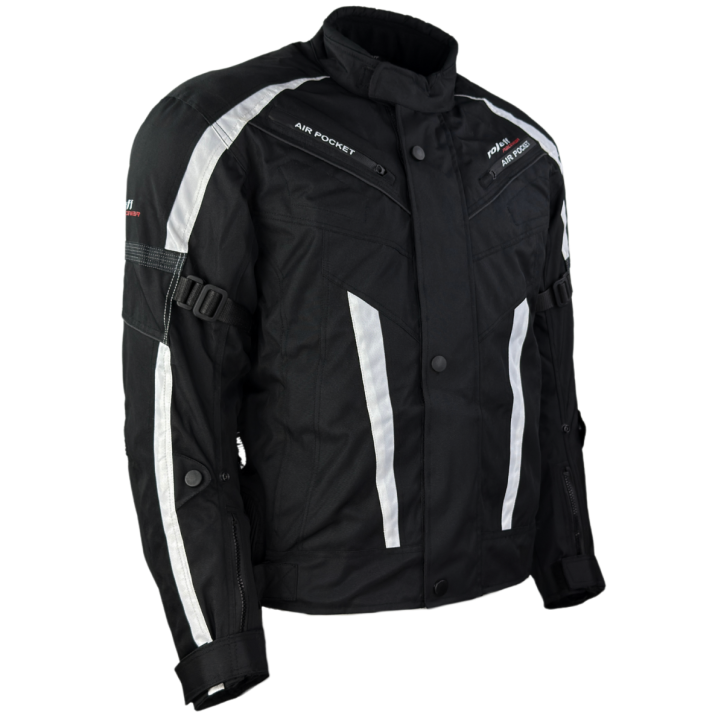 ﻿Roleff RO546 - kurze Motorradjacke mit Klimamembrane & Belüftung in schwarz / weiss Zeitbegrenzte Promotion