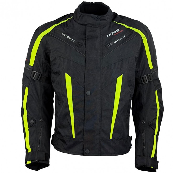 Roleff RO548 - kurze Motorradjacke in Neongelb mit Klimamembrane & Belüftung Nur für heute