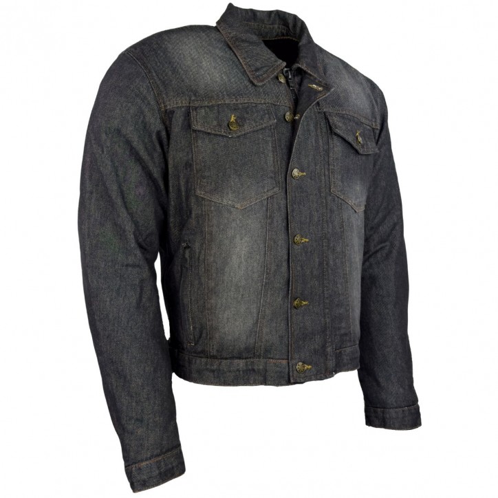 Roleff RO1514w - Schwarz/Power-Used - Klassische Jeans Motorradjacke mit Aramidverstärkung Bis zu 55% Rabatt