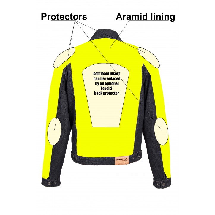Roleff RO1514w - Schwarz/Power-Used - Klassische Jeans Motorradjacke mit Aramidverstärkung Bis zu 55% Rabatt