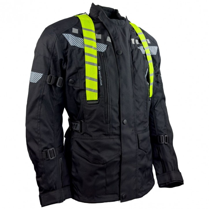 Roleff RO773 - Motorradjacke mit abnehmbarer Neon-Weste Clearance-Verkauf