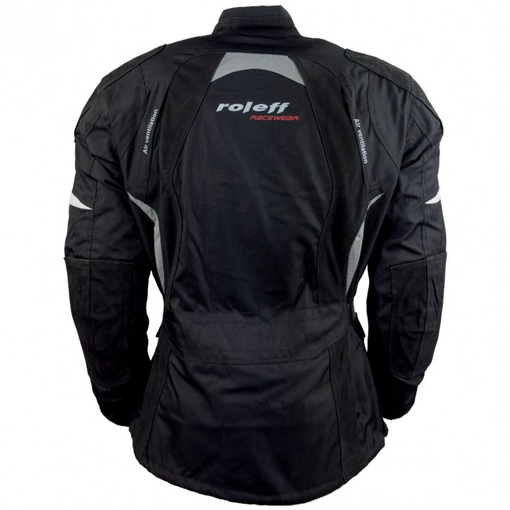 Roleff RO594 - Motorradjacke in Schwarz mit Nubukleder Applikationen Fabrikladen