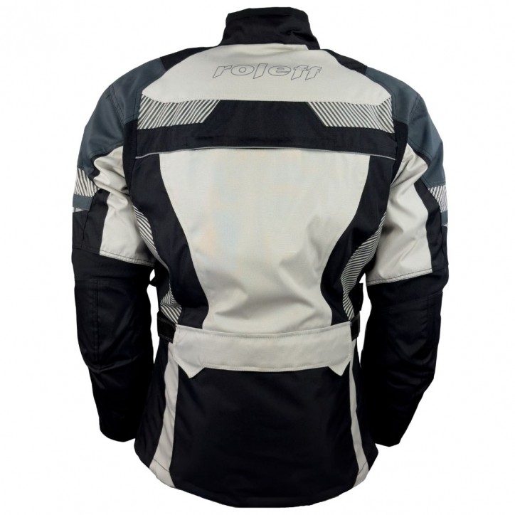 Roleff RO775 - Helle Motorrad- Tourenjacke in Schwarz/Grau Begrenzt auf 3 Tage