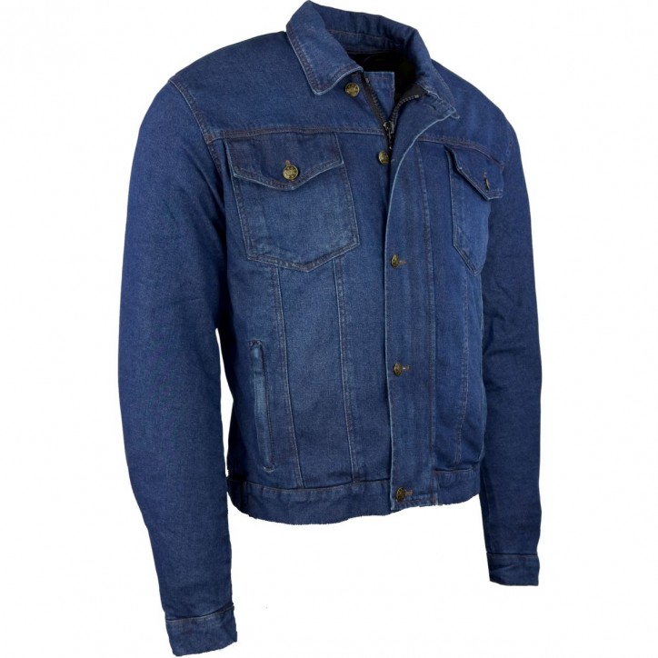 Roleff RO1515 - Blau/Stonewashed - Klassische Jeans Motorradjacke mit Aramidverstärkung Speichern exportieren