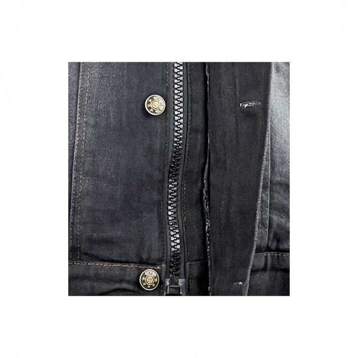Roleff RO1514 - Schwarz/Stonewashed - Klassische Jeans Motorradjacke mit Aramidverstärkung Black Friday Preise