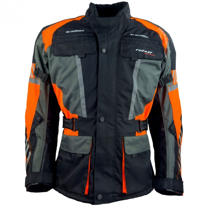Roleff RO16012 - Motorradjacke in Schwarz / Orange Outlet