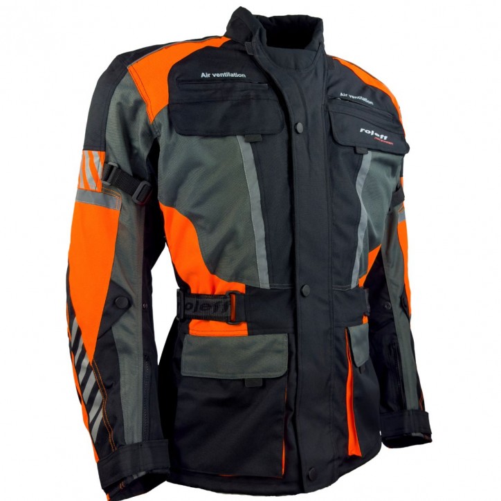 Roleff RO16012 - Motorradjacke in Schwarz / Orange Outlet