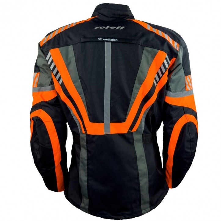 Roleff RO16012 - Motorradjacke in Schwarz / Orange Outlet