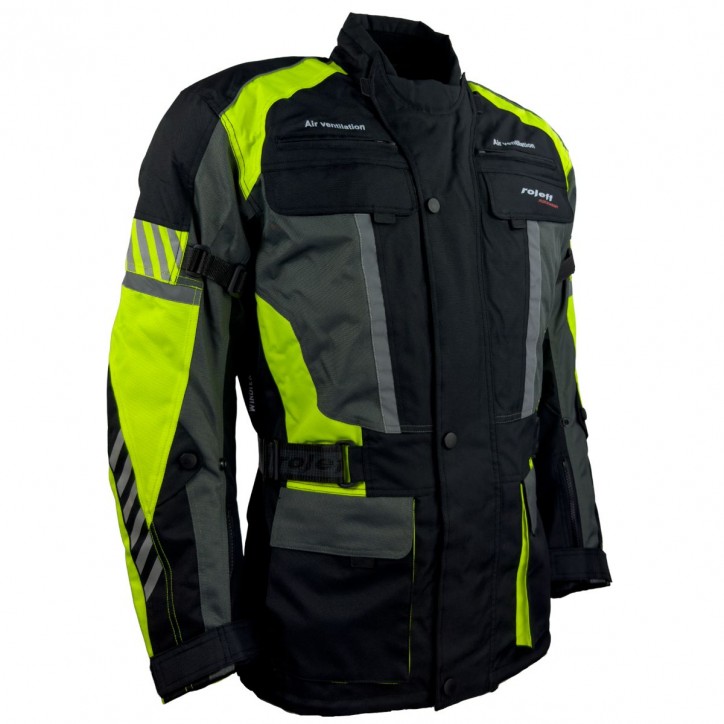 Roleff RO16013 - Motorradjacke in Schwarz / Neongelb Auslauf