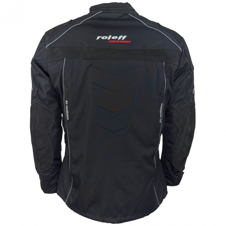 Roleff RO538 - Motorradjacke mit Rindlederapplikationen in Schwarz Verkauf