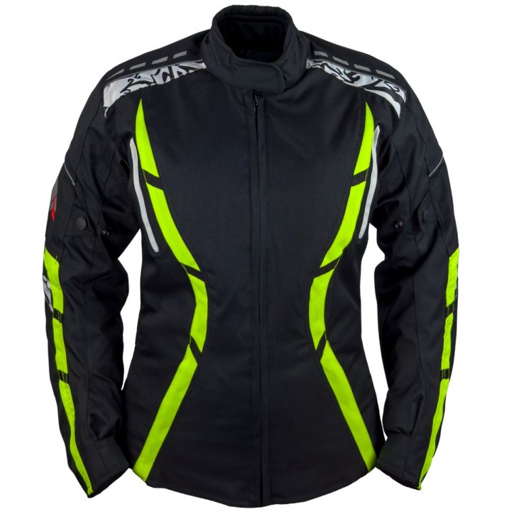 Roleff RO15092 - Motorradjacke für Damen in Schwarz / Neongelb Hotsell
