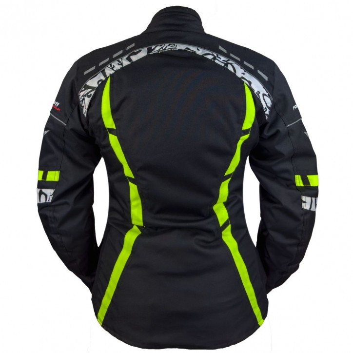 Roleff RO15092 - Motorradjacke für Damen in Schwarz / Neongelb Hotsell