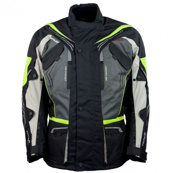 Roleff RO15113 - Motorradjacke in Schwarz / Grau / Weiß / Neongelb Meist gekauft