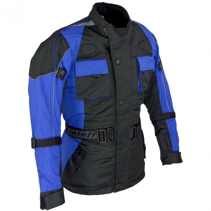 Roleff RO431K Kinder- Motorradjacke, CE-Protektoren, blau Versandkostenfrei