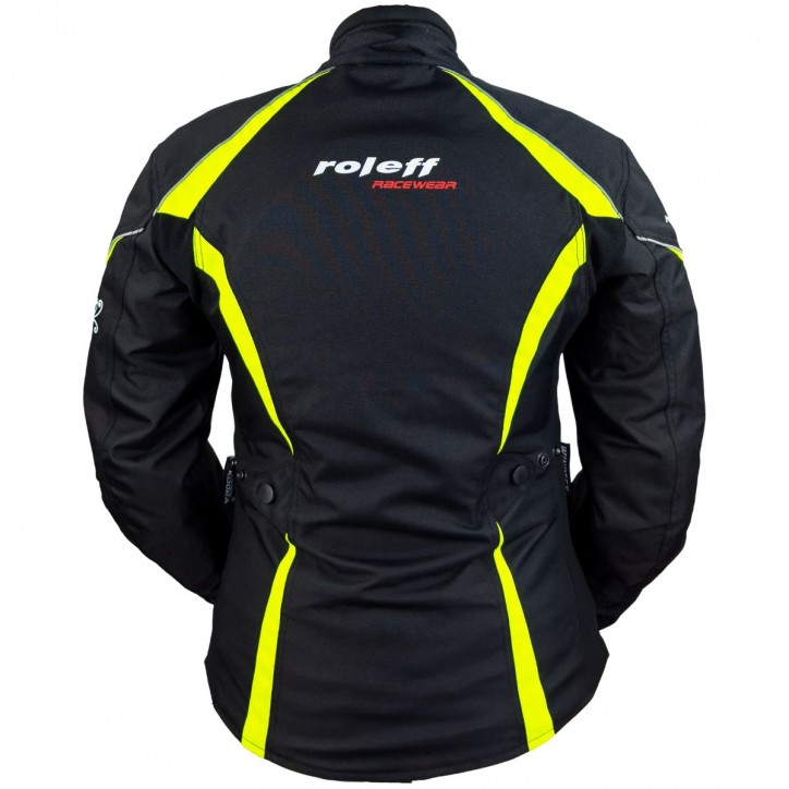 Roleff RO1502 - Motorradjacke für Damen in Schwarz / Neongelb Online Shopping