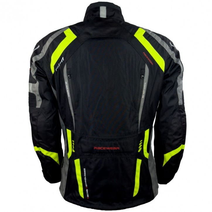 Roleff RO387 - auffällige Motorradjacke in Schwarz / Neongelb Saisonschlussverkauf