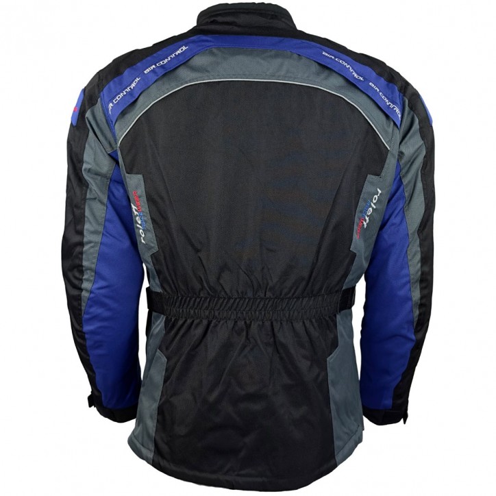 Roleff RO783 - Motorradjacke mit Wind-Tex® Klimamembrane - Belüftung - CE Protektoren - Schwarz / Blau Black Friday