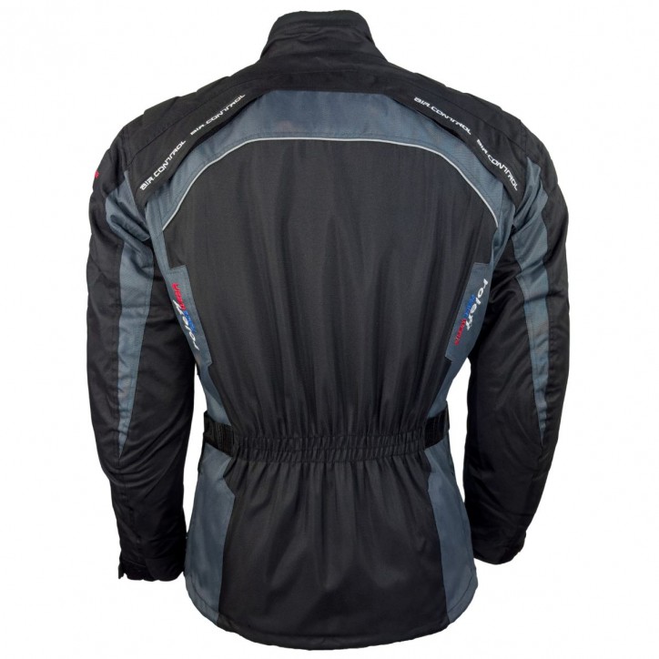 Roleff RO781 - Motorradjacke mit Wind-Tex® Klimamembrane - Belüftung - CE Protektoren - Schwarz / Grau Weihnachtsangebot