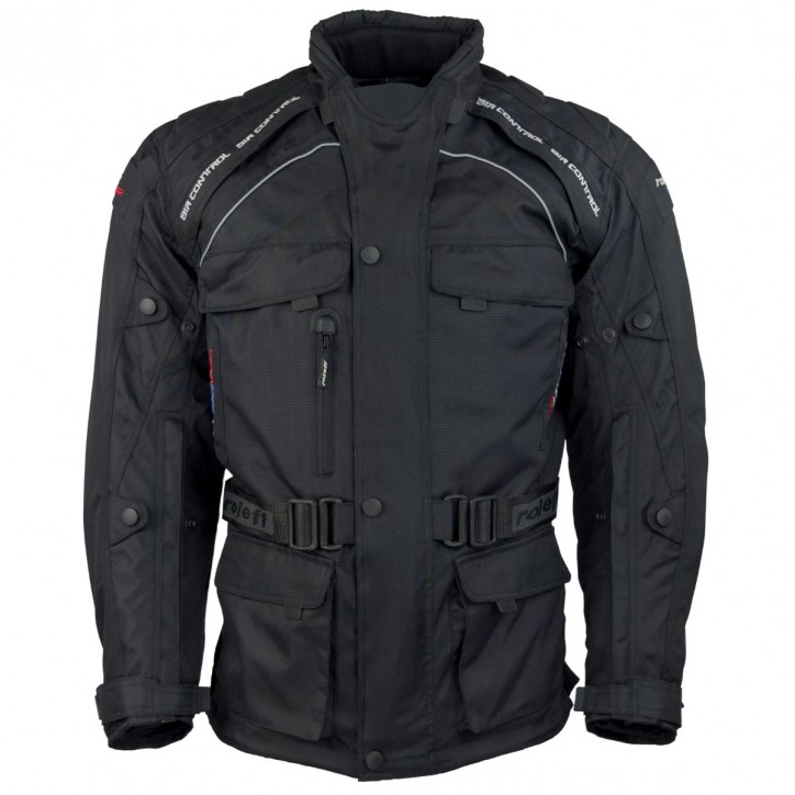 Roleff RO780 - Motorradjacke mit Wind-Tex® Klimamembrane - Belüftung - CE Protektoren - schwarz Osterangebot