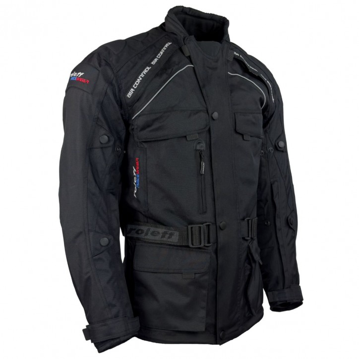 Roleff RO780 - Motorradjacke mit Wind-Tex® Klimamembrane - Belüftung - CE Protektoren - schwarz Osterangebot