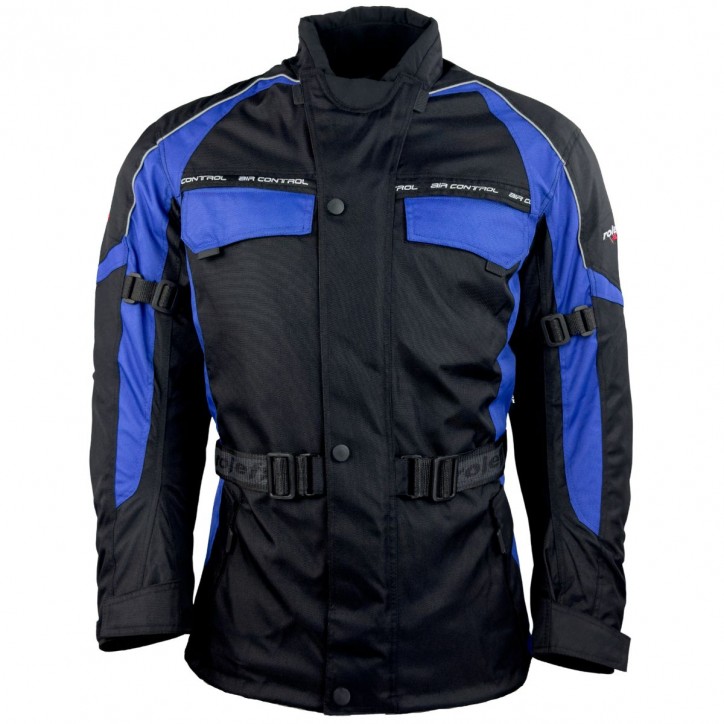 Roleff RO702 - Motorradjacke in Schwarz / Blau Valentinstagsangebot