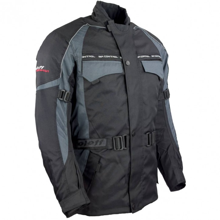 Roleff RO701 - Motorradjacke in Schwarz / Grau Jubiläumsangebot