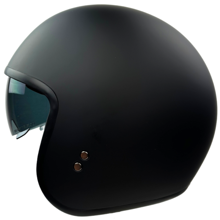 Roleff RR10701 - Römer Jethelm - Motorradhelm mit Sonnenvisier + gratis klarem Visier, mattschwarz Lagerräumung