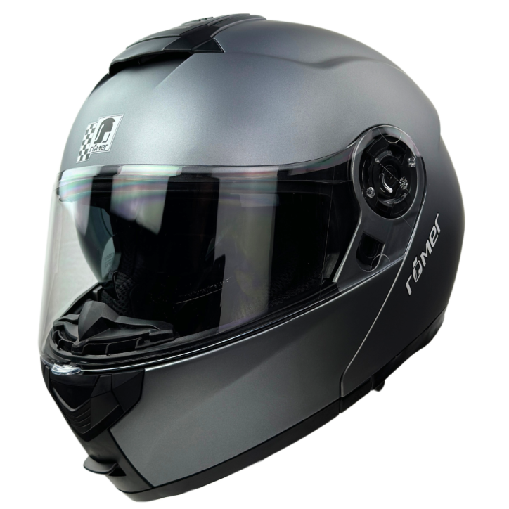 Roleff RR20771 - Römer Klapphelm -Motorradhelm mit Sonnenvisier, titanium- matt Heißer Verkauf