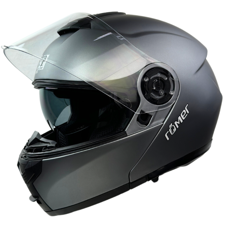 Roleff RR20771 - Römer Klapphelm -Motorradhelm mit Sonnenvisier, titanium- matt Heißer Verkauf