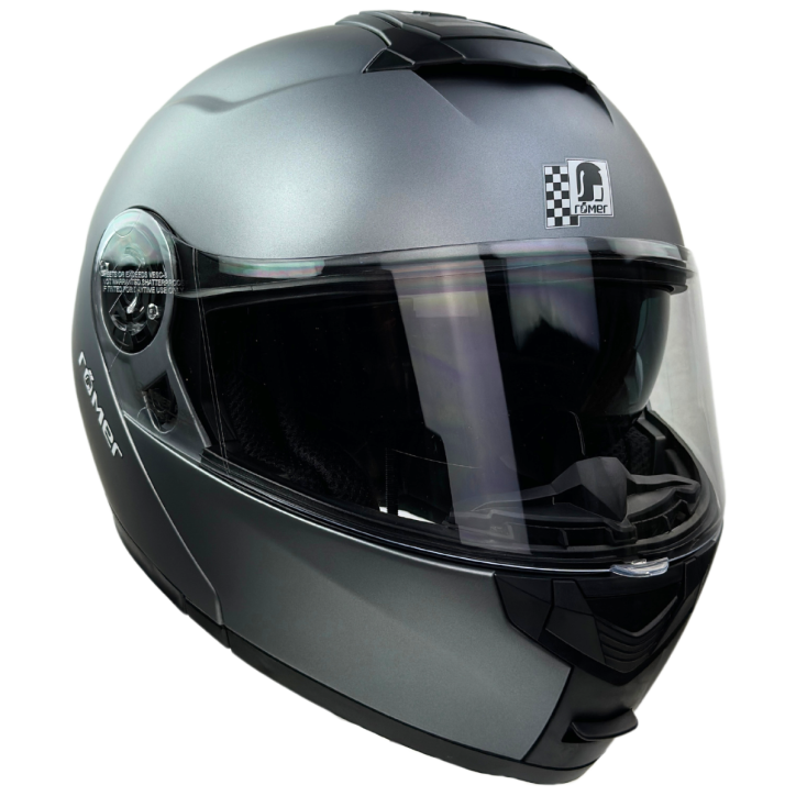 Roleff RR20771 - Römer Klapphelm -Motorradhelm mit Sonnenvisier, titanium- matt Heißer Verkauf
