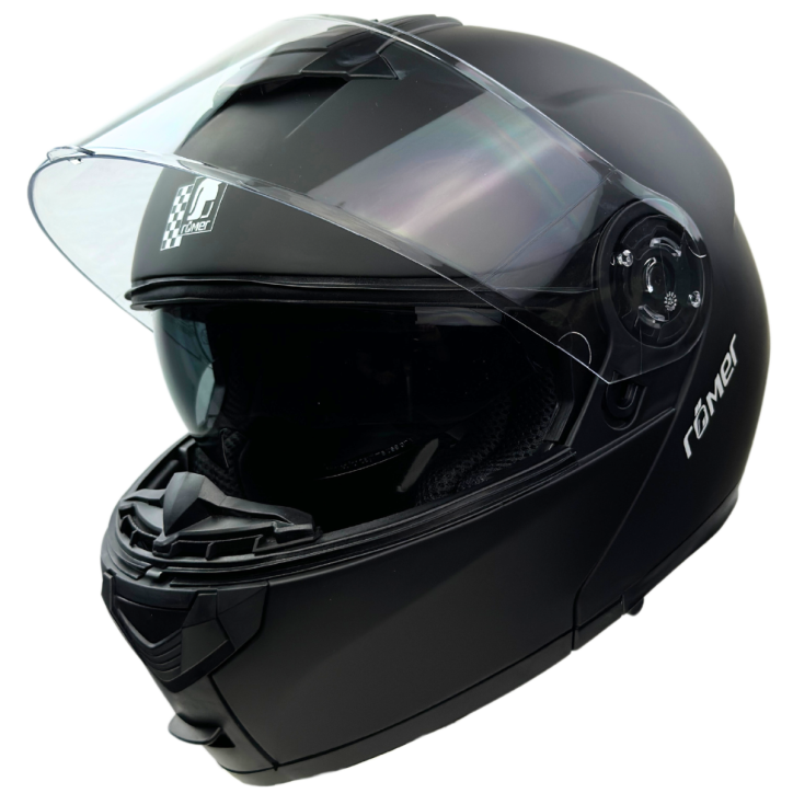 Roleff RR20770 - Römer Klapphelm -Motorradhelm mit Sonnenvisier, matt-schwarz Top Angebot
